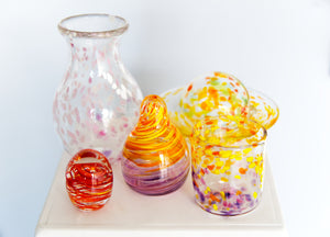 examples of what you can make in GB!: paperweight, ornament, oil lamp, tumbler, bowl, vase 